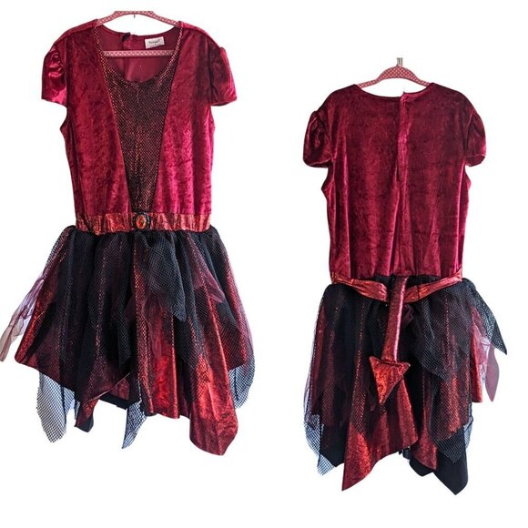 Spirit Halloween Other - SPIRIT HALLOWEEN Red Devil Velour Tulle Skater Dress w/ Tail Size M
